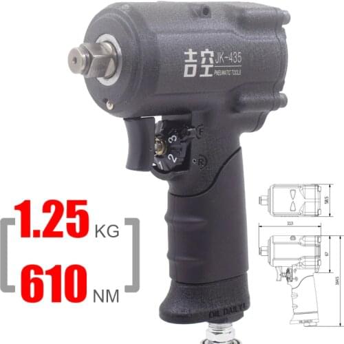 1/2" Inch Pneumatic Impact Wrench Heavy Duty Air Car Wrenches Auto Repair Spanner Jumbo Hammer Gun 610NM Remove Bolts Lug Nuts