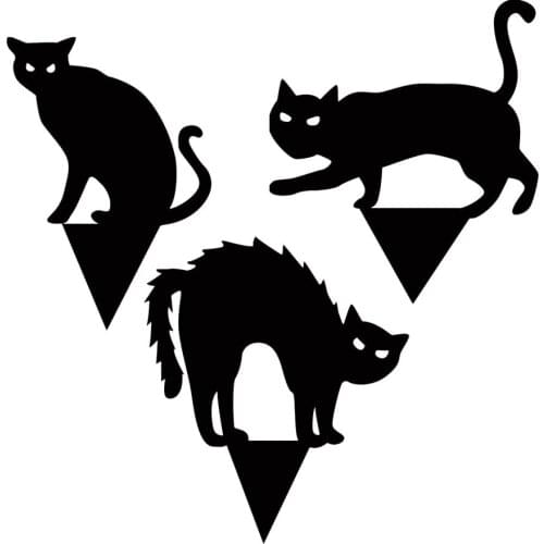 Garden Ornaments Black Cat Silhouette Halloween Yard Sign Lawn Stakes Party Interesting Courtyard Decoration Waterproof Acrylic
