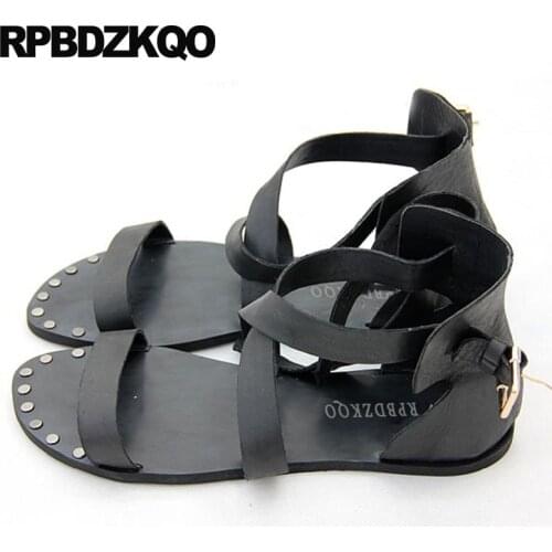 Rivet Open Toe Runway Famous Brand Designer Shoes Nice Men Gladiator Sandals Summer Waterproof Stud Casual Italian Native Beach