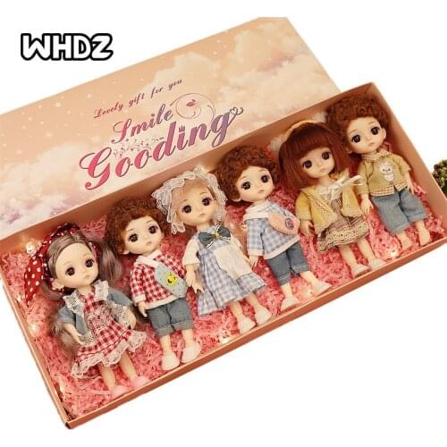 16CM Dolls Ball Jointed Doll DIY Toys with Full Set Clothes Shoes Wig Makeup, Best Gift for Girls