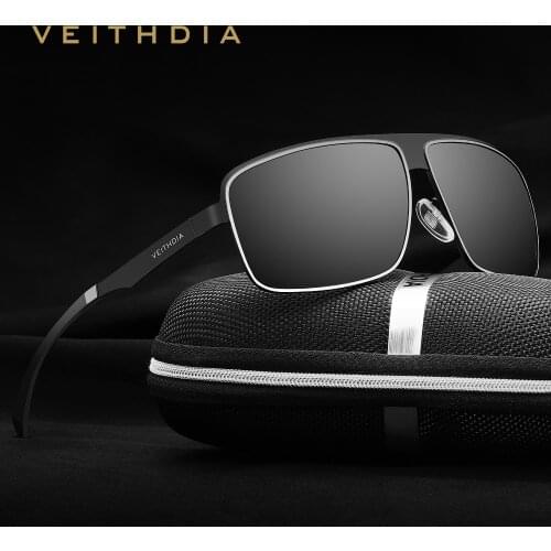 VEITHDIA Stainless Steel Aluminum Polarized UV400 Mens Square Vintage Sun Glasses Male Eyewear Sunglasses For Men 2492