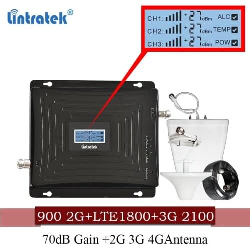 Lintratek cellular Signal Booster 900 1800 2100 GSM Tri Band Amplifier Mobile Signal Repeater DCS WCDMA 2G 3G 4G LTE Antenna#40