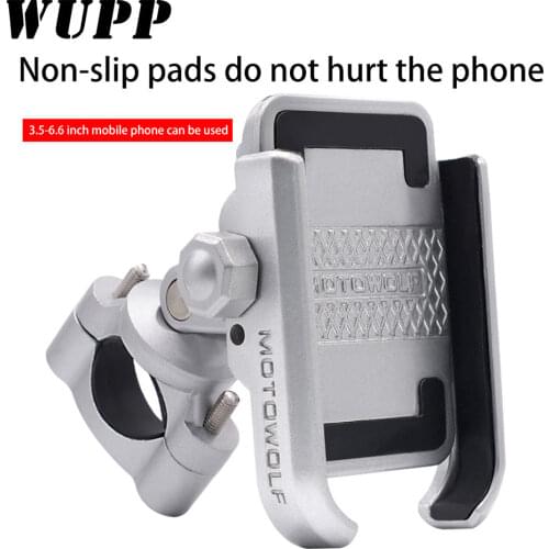 WUPP New Motorcycle Mobile Phone Holder For 4"To 6.6" Phone Holder Bicycle Scooter Motorcycle Mounting Bracket Handlebar Clamp