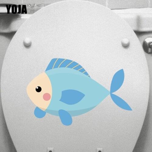 YOJA 22.8*14.6CM Colour Fish Toilet Sticker BedRoom Home Decoration Wall Decal T3-0752