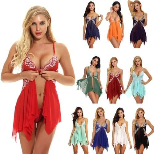 Women Sexy Lingerie Erotic Babydoll Nightdress Large Size European Costumes Sexy Dress for Sex Female Sleepwear Exotic Nightdres