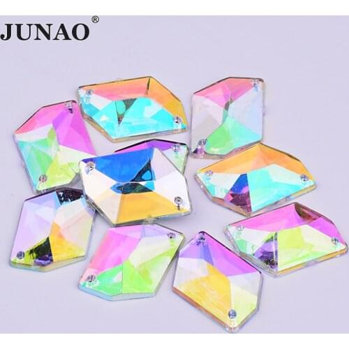 100pcs 18*25mm Crystal AB Color Sew On Rhinestones Fancy Acrylic Gems Flatback Strass Crystal Stones for Clothes DIY Crafts