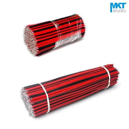 100Pcs AWG26 Red Black 2P Parallel Tin Plated 7 Filaments Joint Electronic Wire 100mm 150mm 200mm