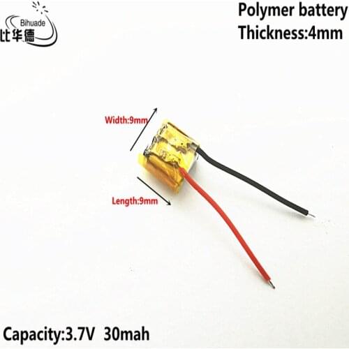 3.7V,30mAH,400909 Polymer lithium ion / Li-ion battery for TOY,POWER BANK,GPS,mp3,mp4,cell phone,speaker