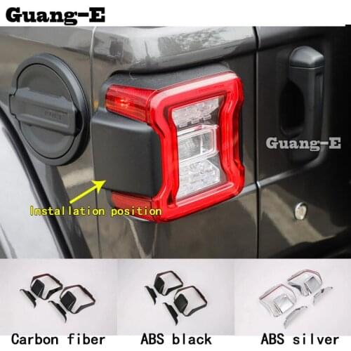 Car Body Styling Cover Detector ABS Chrome Trim Back Tail Rear Light Lamp Frame Stick 4pcs For Jeep Wrangler JL 2018 2019 2020