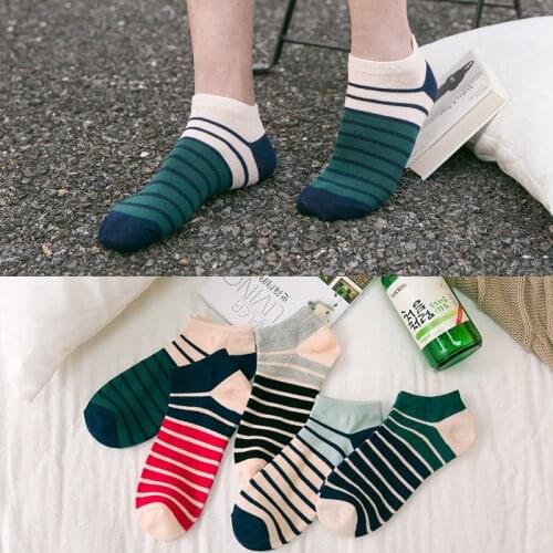 5 Pair/package knitting cotton sock for men casual comfortable breathable socks thin Invisible ankle socks the size of 39-42