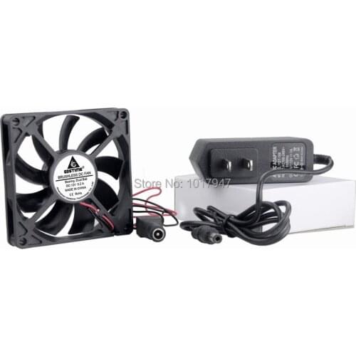 5PCS LOT 8cm 80mm x15mm 80x80x15mm Dual Ball Cooling Cooler Fan Heatsink+Power Supply Adapter Driver AC 110V 115V 120V 220V 240V