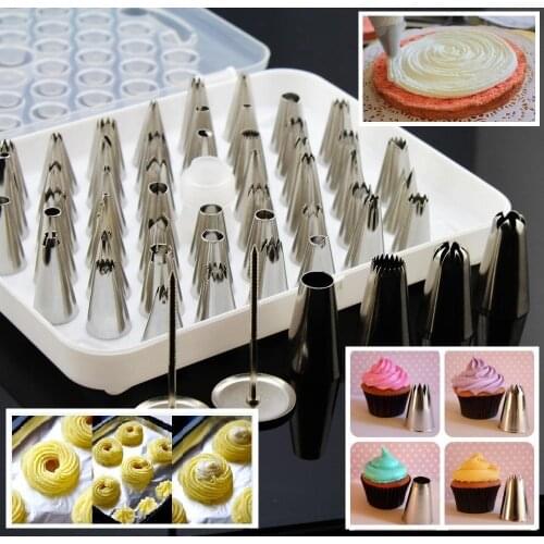 52pcs Icing Piping Pastry Fondant Cake Decorating Sugarcraft Nozzle Tips Set