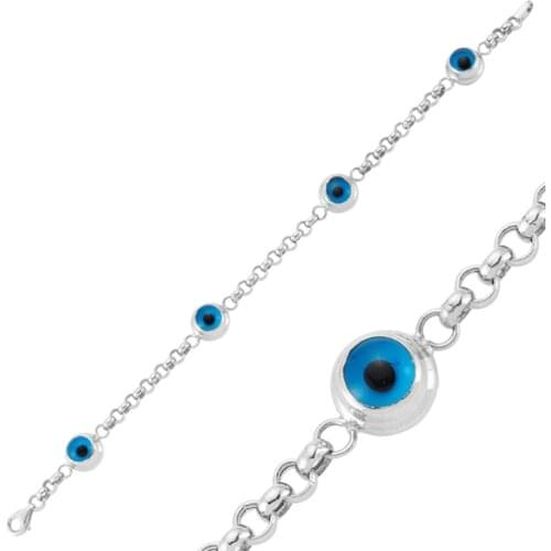 925 Sterling Silver Bracelet with Evil Eye Design