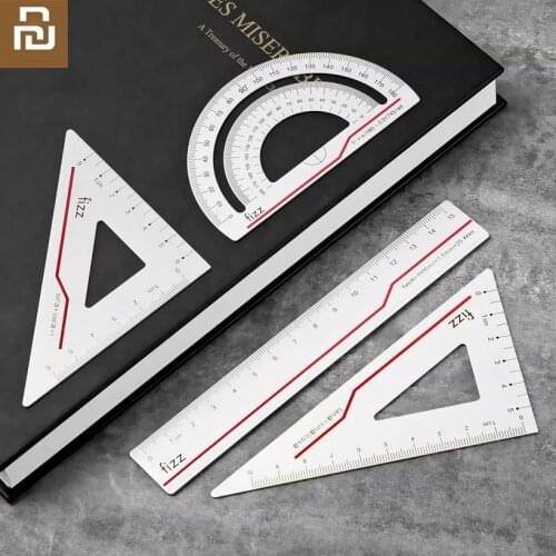 Youpin fizz 4 pcs / Set aluminum ruler Square Triangle Ruler Aluminum Alloy Protractor Set Drawing School Supplies