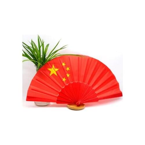 Free shipping Chinese Silk folding Nice Hand Fan Fans red colors for one pc