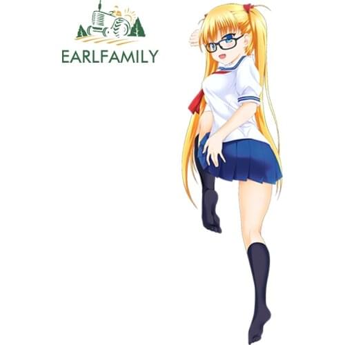 EARLFAMILY 13cm Hot Girl Anime Oni Chichi for Akizuki Airi Render Car Window Bike Decal Rear Windshield Car Sticker JDM