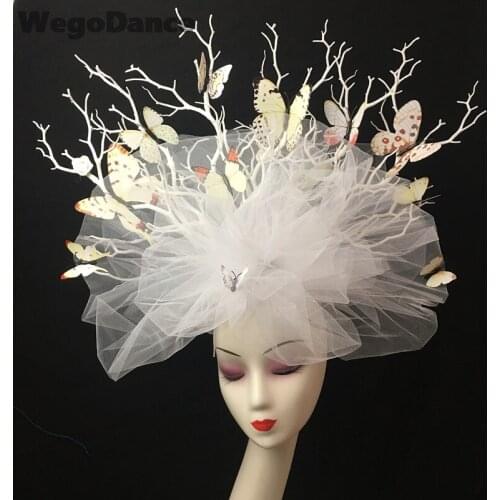 Wedding Photo Bride Headwear Butterfly Branches Type Hairband Movie Stage Performance Dress Model Catwalk Head Props