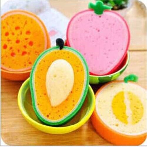 Dish sponge 3D fruit strong Clean cloth cotton washing dishes scouring pad Eraser household Kitchen Tool Cleaning Supplies