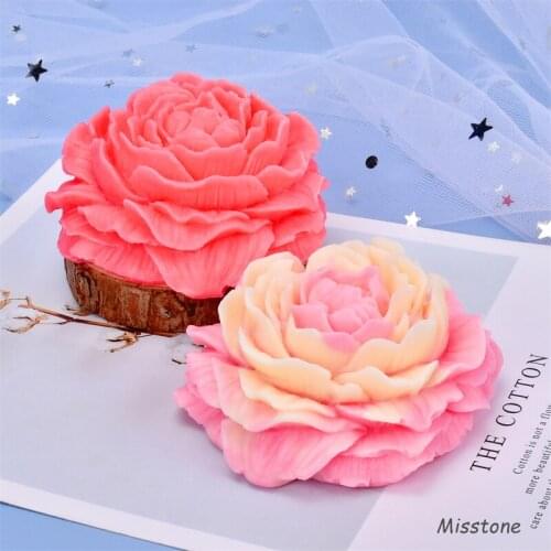 Peony Flower Style Silicone Mold Hand-made Soap Wax Mold Irregular Shape Flower Wedding Candle Ice Cream Chocolate Cake Mould