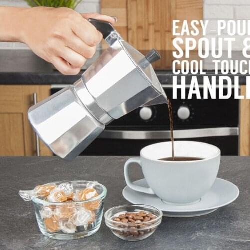 Coffee Maker Aluminum Mocha Espresso Percolator Pot Coffee Maker Moka Pot 1cup/2cup/3cup/6cup/9cup/12cup Stovetop Coffee Maker