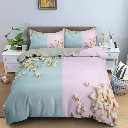 Fashion Stitching Color Bedding Simple Pink And Blue Duvet Cover Set Comfortable Bed Line 2/3pcs For Adults Decor Bedclothes