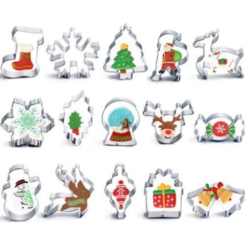 1pcs reposteria patisserie Cookware Baking Christmas Decor Snowflake Snowman Santa Claus Xmas Tree Cookie Cutter Biscuit Mold