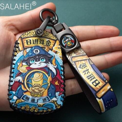 Leather Car Key Case Cover For Cadillac Escalade CTS XTS ATS ATS-L XLS SRX 28T CTS-V XT5 CT5 CT6 2015-2018 2019 2020 Accessories