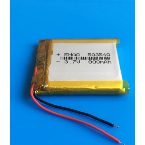 3.7V 800mAh polymer lithium rechargeable battery Lipo cells 503540 for MP3 GPS DVD PAD bluetooth recorder headset e-book camera