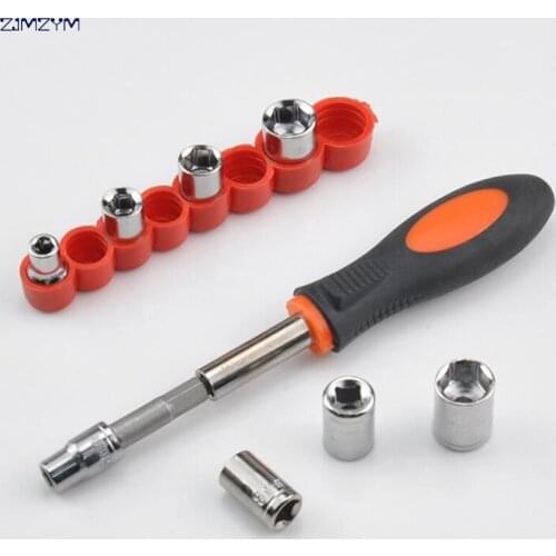 8pcs Sleeve Head Set With Six Corner Hexagon socket wrench on Electric screwdriver Electric tools accessories