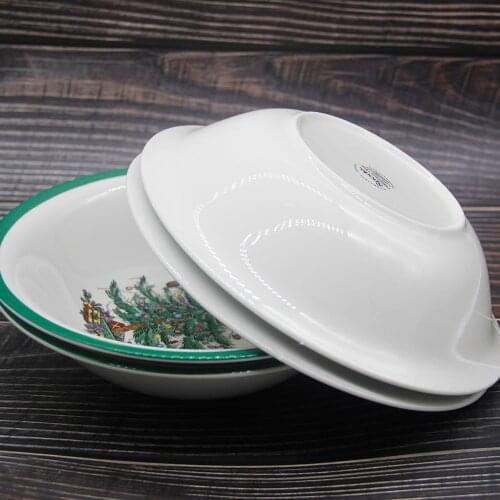 Set of 4 8 inch Christmas Tree Bowl Tableware salad bowl Cold dish mixing bowl Dessert bowl vegetable kitchenware