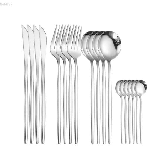 Cutlery Set Silverware Stainless Steel Cutlery Dinner Knife Fork Spoon Set Dinnerware Tableware Kitchen Restaurant DropShipping