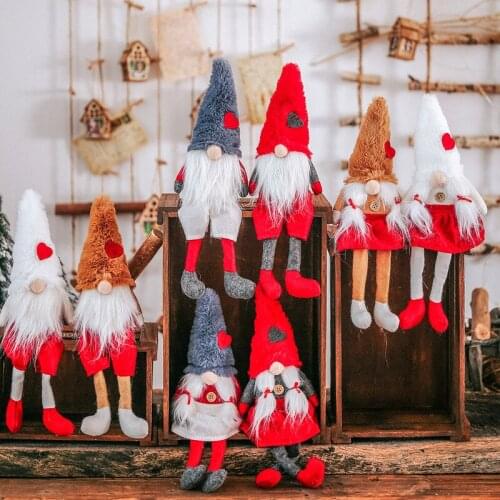 New Christmas decoration products plush tied beard hanging legs no face doll creative forest old man little doll