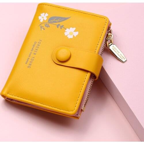 2021 New Women Wallet Folding Girl Wallet Soft PU Leather Small Coin Purse Female Card Holder