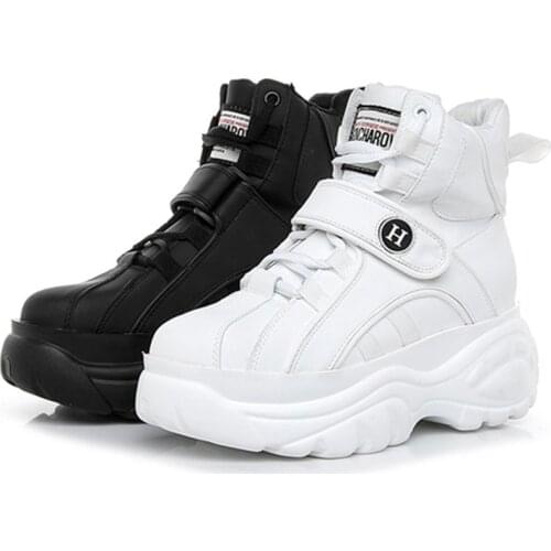 New Platform High Womens Boots Fashion White Round Head Short Boots Autumn Winter Sports Comfortable Lace Casual Martin Boots