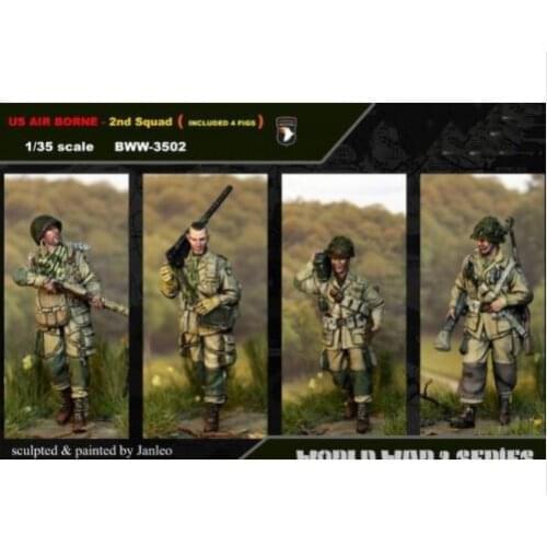 New Unassembled 1/35 US Airborne Big Set (4 figures) Resin Kit DIY Toys Unpainted resin model