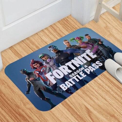 Original Fortnite Flannel Cartoon Door Mat Home Doorway Kitchen Absorbent Floor Mat Bathroom Anti-skid Mat Protection Decoration