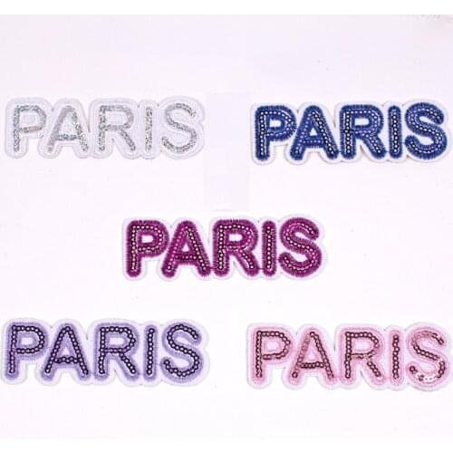 Paris Sequined Embroidery Paris Embroidered Cloth Clothing Accessories Badge Patch