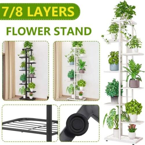 7/8 Tiers Plant Stands Indoor Rack Holder Flower Stand Pot Retro Iron Display Shelves Garden Decoration Support For Flowers