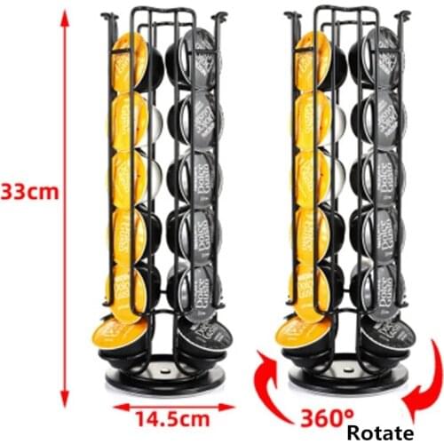 Dolce Gusto Capsule Rack Black New Coffee pod Holder Storage 24Cups Capsules 2020 New Stainless Steel Coffee Rotating 360 Degree