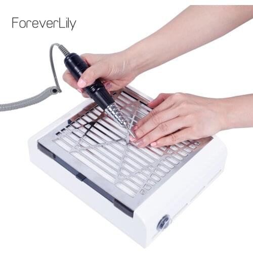 Foreverlily 40W New Strong Power Nail Dust Collector Nail Fan Art Salon Suction Dust Collector Machine Vacuum Cleaner Fan