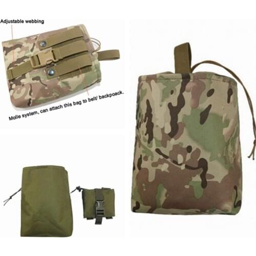 Dump Pouch Tactical MOLLE Folding Mag Recycling Bag Recovery Pouch Drawstring Magazine Dump Pouch
