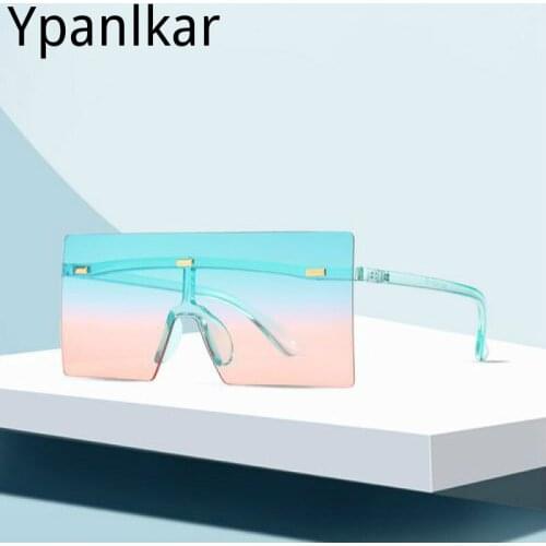 2020 Fashion Square Sunglasses Women Brand Designer Oversized Gradient One Piece Sun Glasses New Style Shades UV400