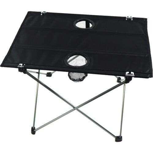 Ultralight Portable Folding Camping Table Compact Roll Up Tables with Cup Hole for Outdoor Camping Hiking Picnic