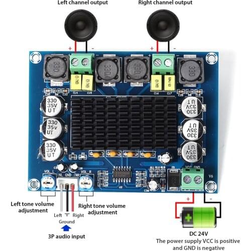 2*50W 2*80W 2*120W 2*150W Power Bluetooth Dual Channel Digital Amplifier Module TPA3116D2 XH-M548 Audio Amplifier