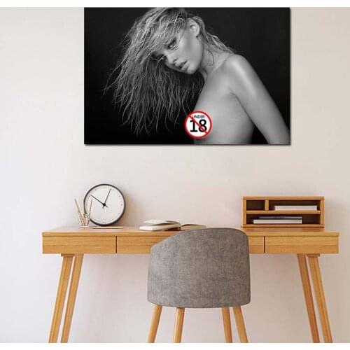 Adult Model Wallpaper Blonde Sexy Girl Black and White Photo Wall Art Posters and Prints Canvas Art Painting For Room Decor