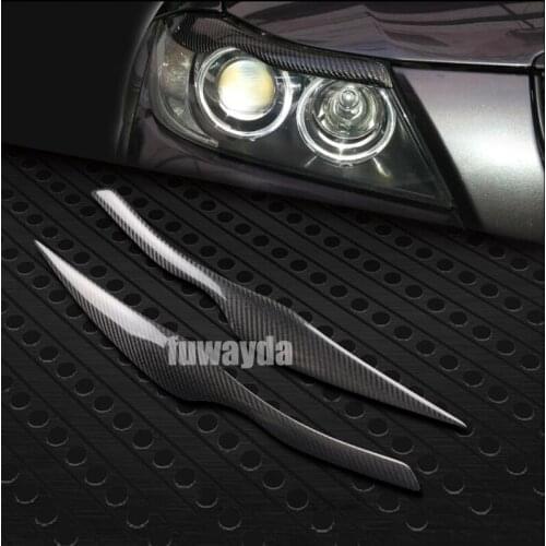 FUWAYDA E90 rear Carbon Fiber car Headlight Eyebrows cover trim sticker for BMW 3 series E90 320i 323i 325i 330i 335i