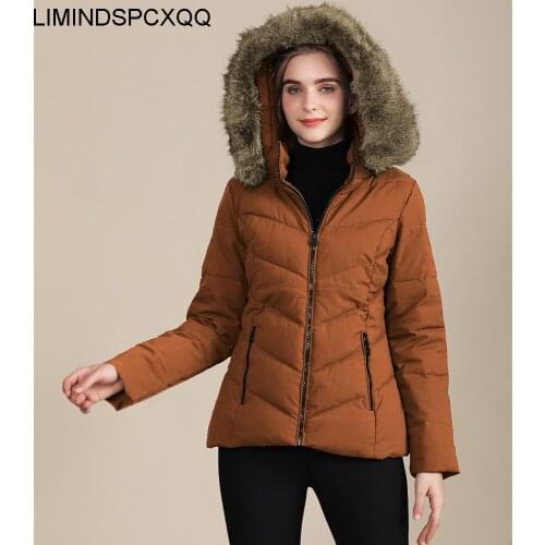 Mujeres Abrigos Autumn Winter Womens Removable Hooded Fur Collar Thicken Warm Slim Plus Size Coats Cotton Clothes Stand Zipper