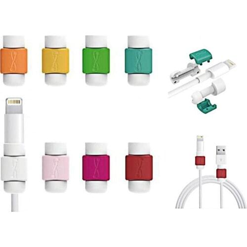 10 Color 2 Pcs/lot USB Cable Protector Data Cable Cord Protection Cover Winder for iPhone 5 5s 6 6s 7 8 plus X