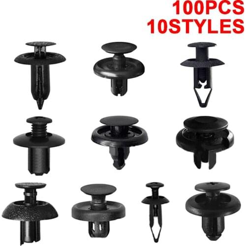 100pcs Trunk ScrewRivets SetCar BumperFender for Auto PlasticFastener Clips