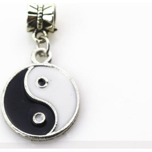 20pcs/lot YINGYANG hanging bead charm big hole pendant beads charm fit nacklace bracelet diy jewelry dangle charms